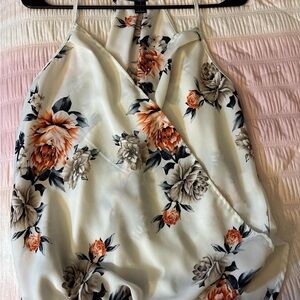 SHEIN Cream and Orange Blouse Top